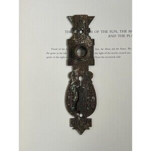 Antique Ornate Brass Door Handle Plate